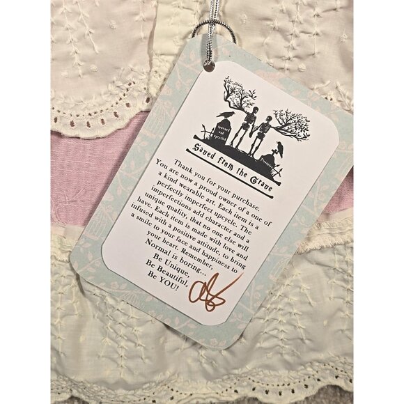 OOAK Magnolia Boho Tunic Upcycle Shacket Cover Up Cotton Linen Blend Pink Sz XL - Picture 15 of 16